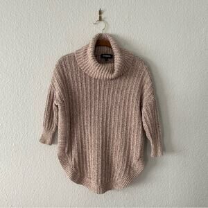 EXPRESS Turtleneck Sweater Neutral Tan Beige Size Small